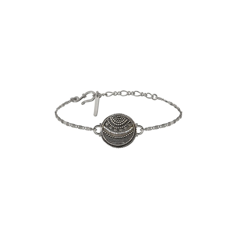 Satellite Paris  | Bracelet Souple Classique Metal Et Perles Du Japon I Argent