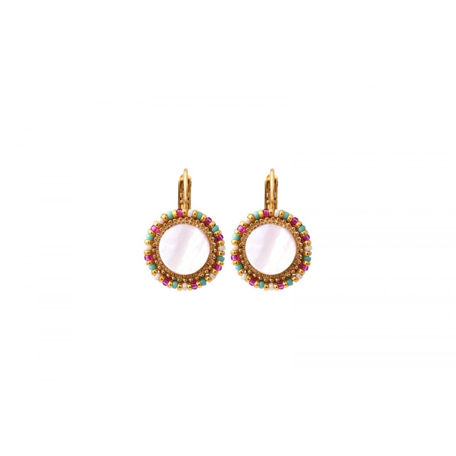 Satellite Paris  | Boucles D'Oreilles Intemporelles Nacre Perles I Blanc Nacre Multi